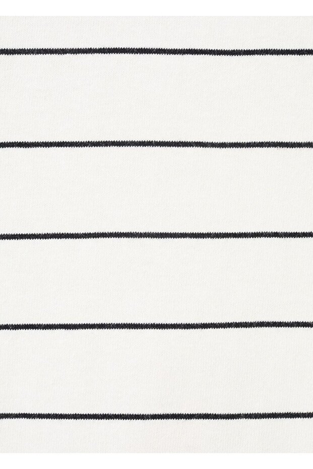 Pamuklu çizgili tişört - 5