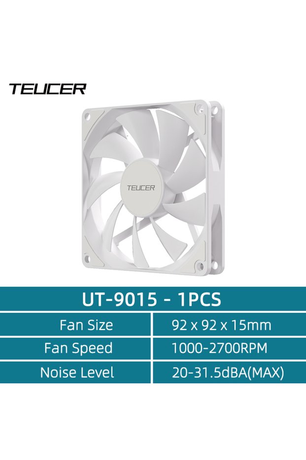 NO RGB As shown White-1PCS TEUCER UT-9015 12V PWM 4Pin Hydraulic Bearing Thin PC Fan 1200-3000RPM fo