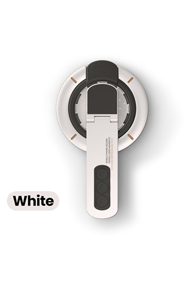White 3-in-1 Magnetic Finger Ring Holder Rotate Double-Sided Magnetic Phone Stand for iPhone 17 16 1