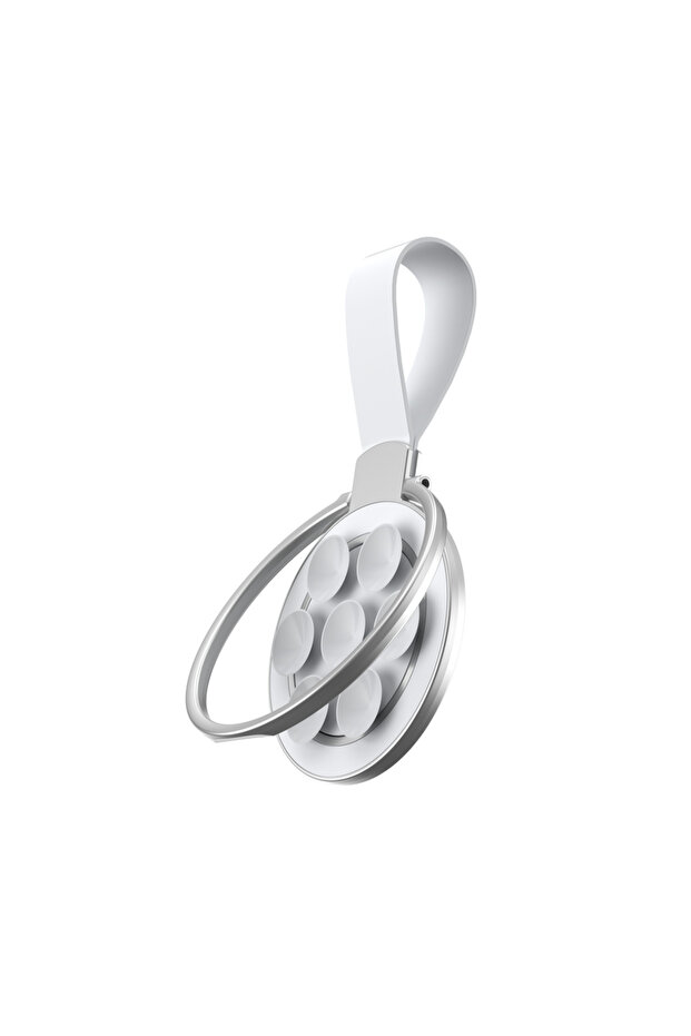 Silvery Magnetic Bracket Ring Buckle Phone Stand Silicone Suction Cup Wall Mirror Holder Finger Ring