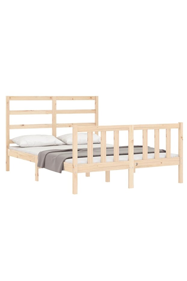 4FT Bed Frame with Headboard, Small Double, Solid Wood - 3