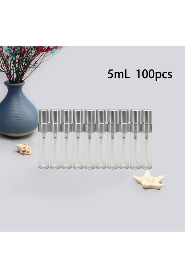 Glass 100pcs 5ml silver 100pcs 5ml/10ml mini compact clear glass refillable nebulizer Spray Travel