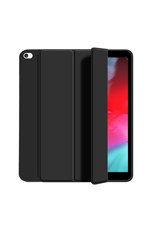 جراب قلاب أسود لجهاز iPad Mini 1 و2 و3، متوافق مع iPad Mini 1 و2 و3 و4 و5 مقاس 7.9 بوصة، حامل ثلاثي الطيات رفيع لجهاز Tablet C
