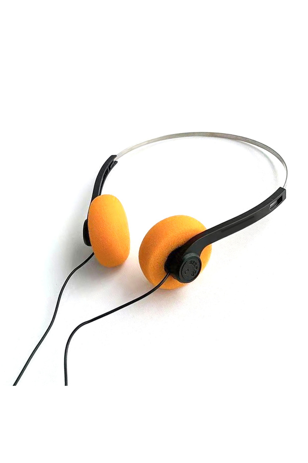 YELLOW Universal Headphone Music MP3 Retro Portable 3.5mm Wired Headset Sports Fashion Noise Cancell