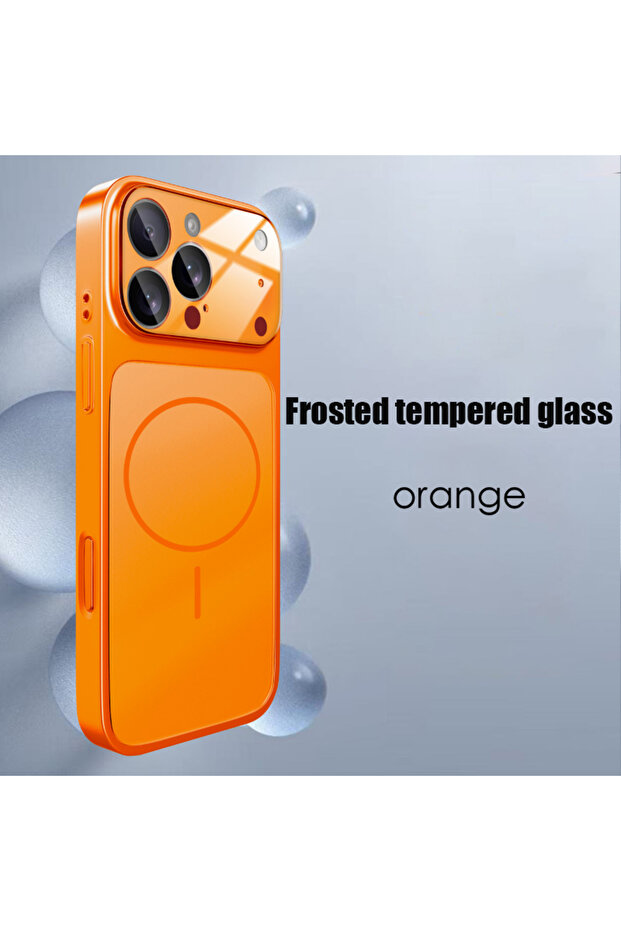 غلاف هاتف برتقالي اللون لهاتف iPhone 14، يجعل هاتفك يبدو كسلسلة iPhone 17، متوافق مع iPhone 17 Pro Max