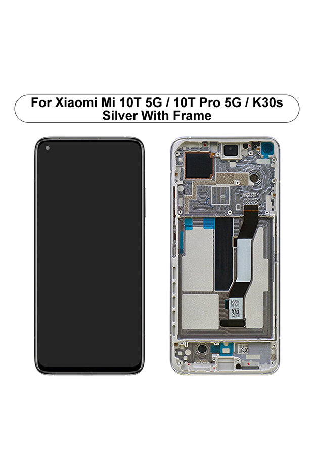 Silver With Frame 6.67'' For Mi 10T 5G Display 10T Pro 5G LCD M2007J3SY M2007J3SG Display For Redmi