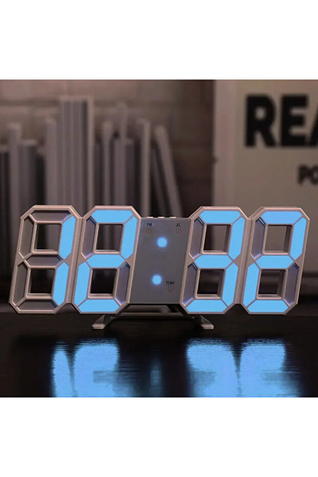 ساعة حائط رقمية ثلاثية الأبعاد LED 02 مع وضع الإضاءة الليلية للديكور المنزلي، ساعة إلكترونية قابلة للتعديل