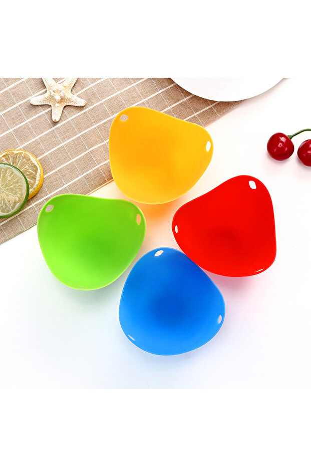 4pcs Mixed 4pcs Silicone Egg Poachers Cups Egg Boiler Mold Cup for Microwave Air Fryer Stovetop Eggs