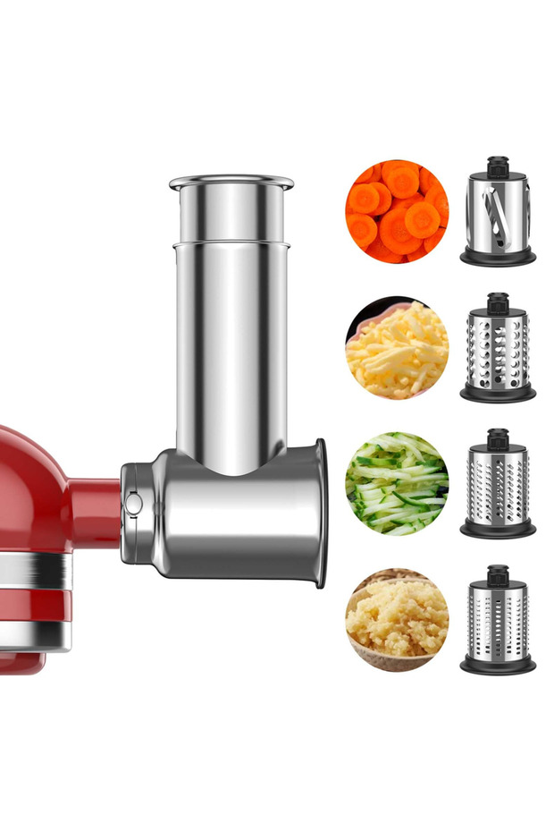 Metallic GVODE Stainless Steel Slicer Shredder Attachment for KitchenAid Stand Mixers Salad Maker Gr