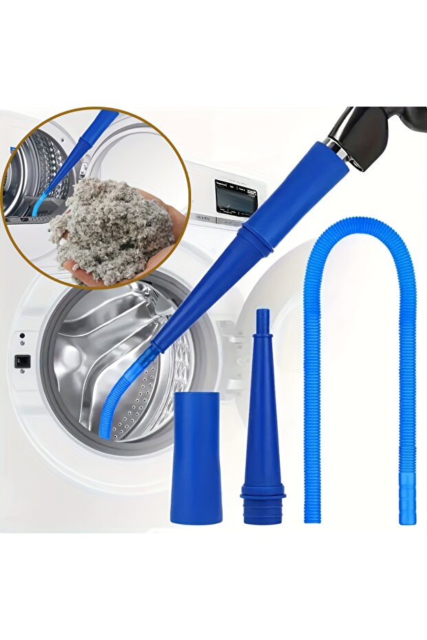Blue Dryer Vent Cleaner Universal Vacuum Cleaning Hose Vent Cleaner Vacuum Attachment Bendable Dryer