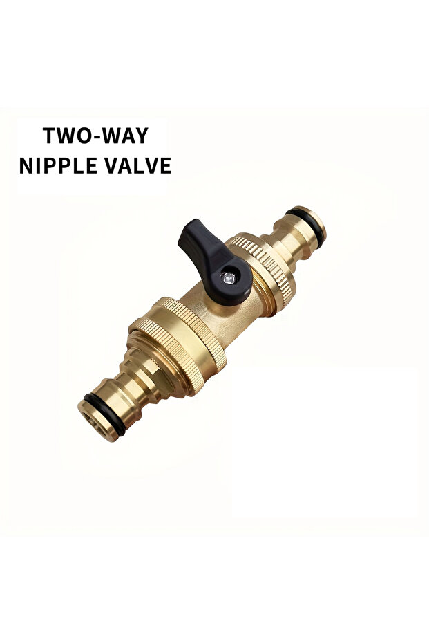 A 3/4" Brass Ball Valve Quick Connector - EU Thread Bidirectional Flow for Car Wash & Garden Hoses,.