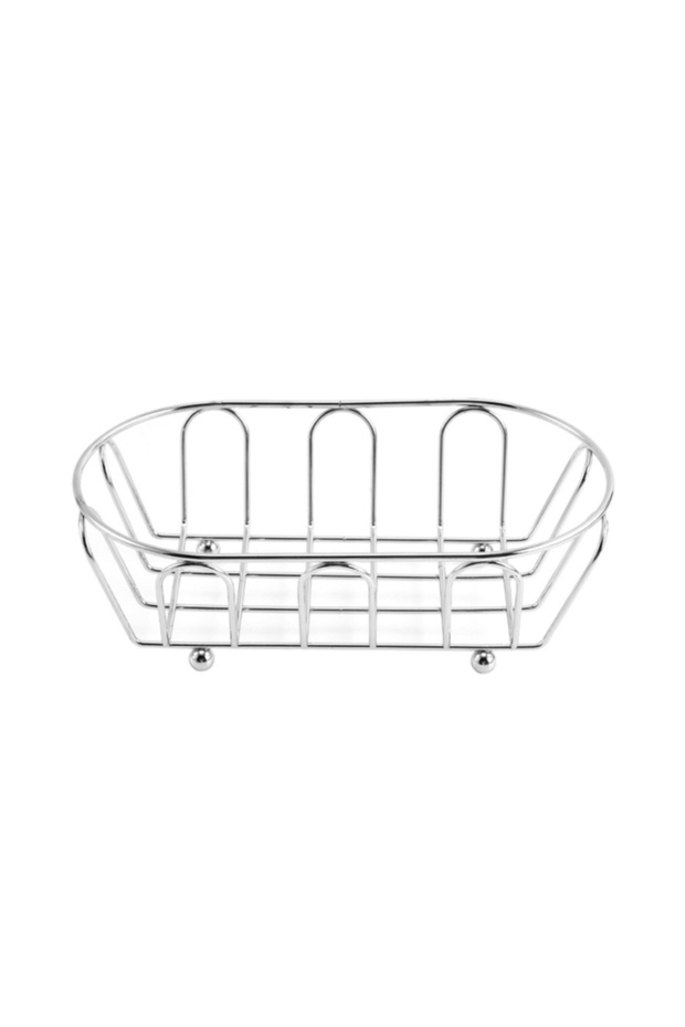 silver Stainless Steel Oval Wire Basket French Style Collection Basket Eco-Friendly Storage Organize