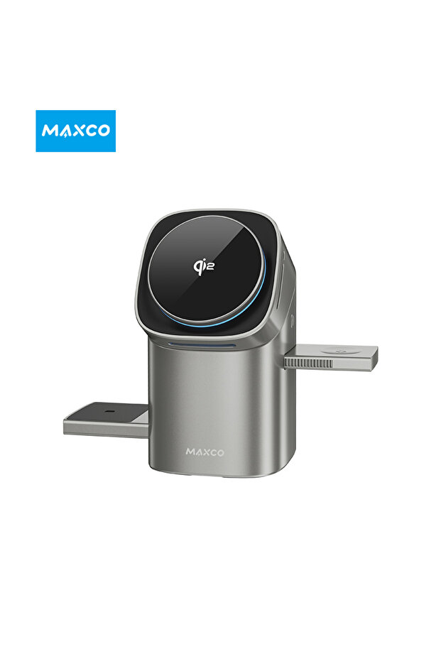silver gray Qi2 Magnetic Wireless Charger Fast Charger 3-in-1 Intelligent Fast Charging 15W for IPho