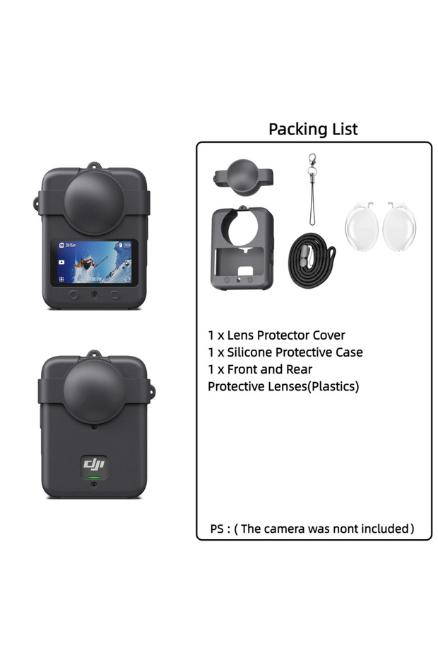مجموعة ملحقات كاميرا DJI Osmo 360 (المجموعة الثانية): واقي عدسة/غطاء سيليكون واقٍ/واقيات شاشة/ج