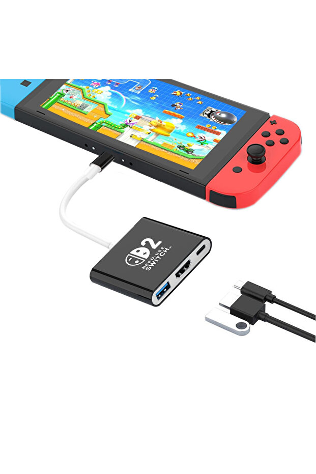 محطة إرساء محمولة F Switch 2 مع منفذ HDMI 4K ومحول USB 3.0 ومنفذ USB متعدد للتلفزيون لجهاز NDS Switch