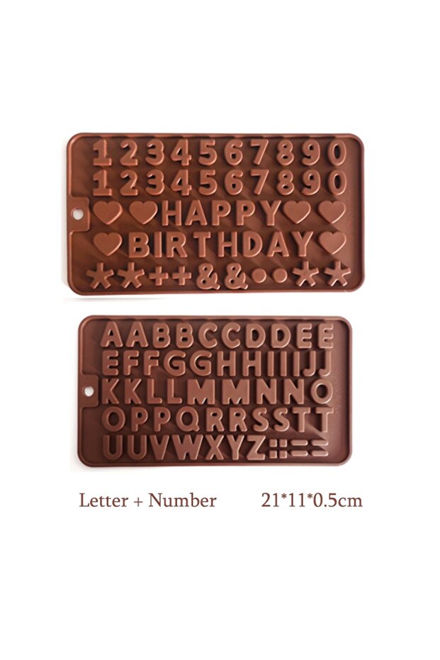 Number Letter-Set Heart Mold Set for Chocolate, Heart Silicone Molds with Hammers, Letter & Number C