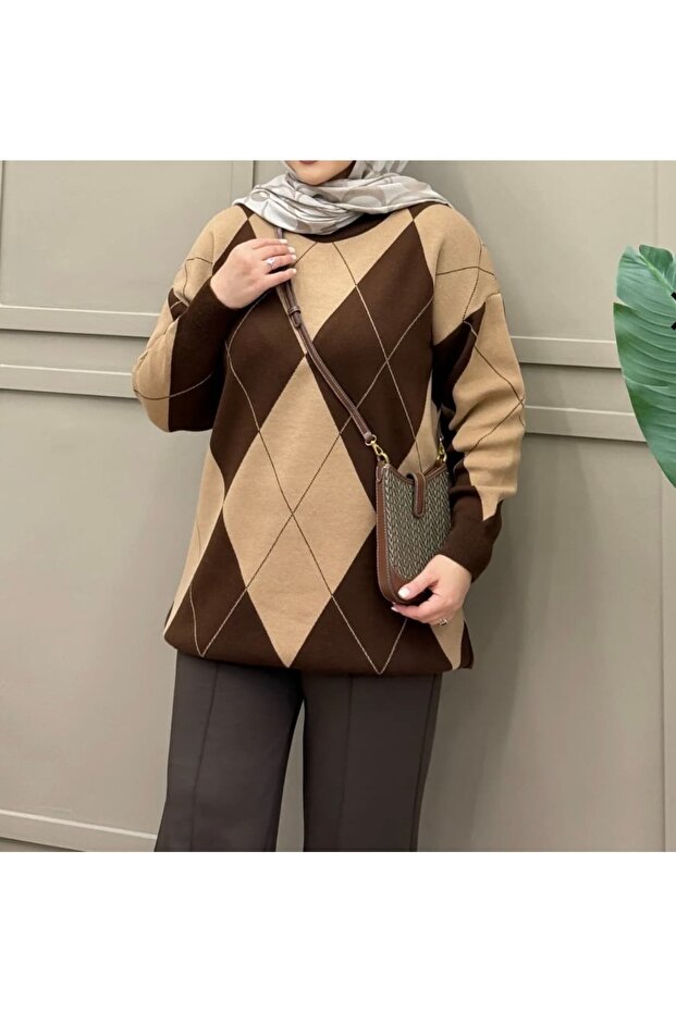 الماس منقوشة سترة تريكو
