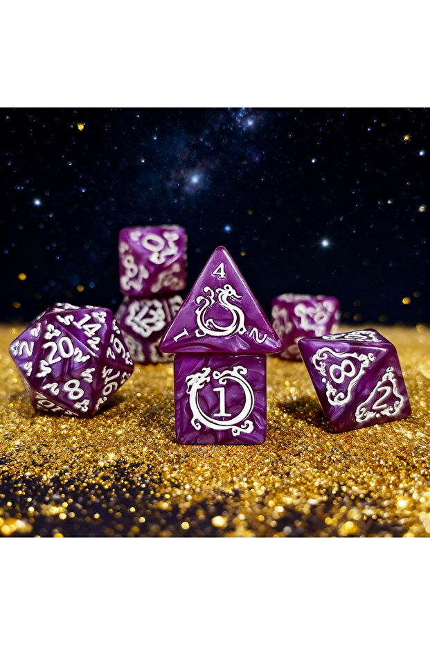 PURPLE Polyhedral Dice - Digital Dice RPG Tabletop Game Accessories - 4/6/8/10/12/20-sided Dice Game
