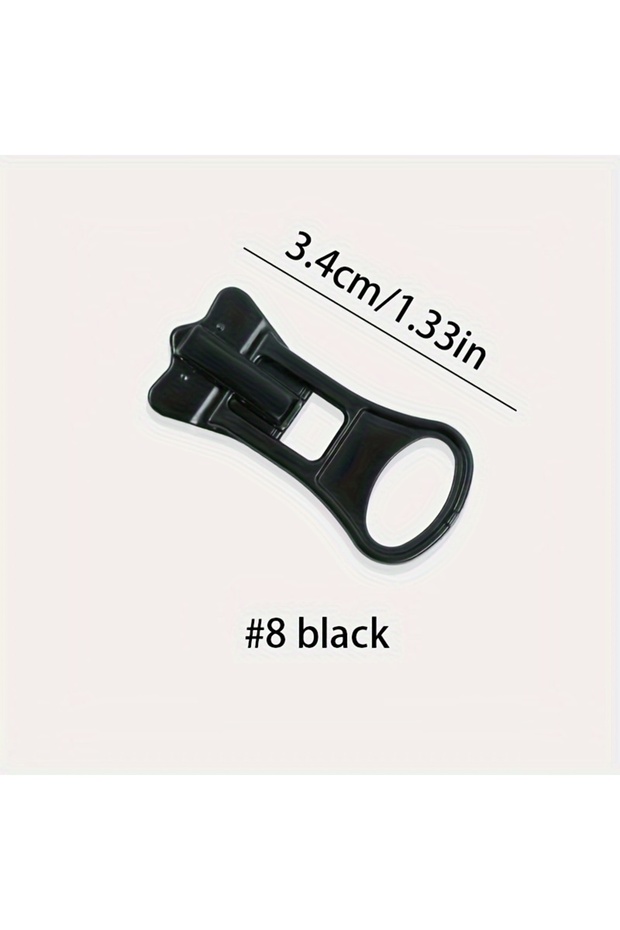 10 pcs 8sizeblack 10pcs Assorted Zipper Pull Replacements (#3, #5, #8), Resin & Metal Slider Heads,