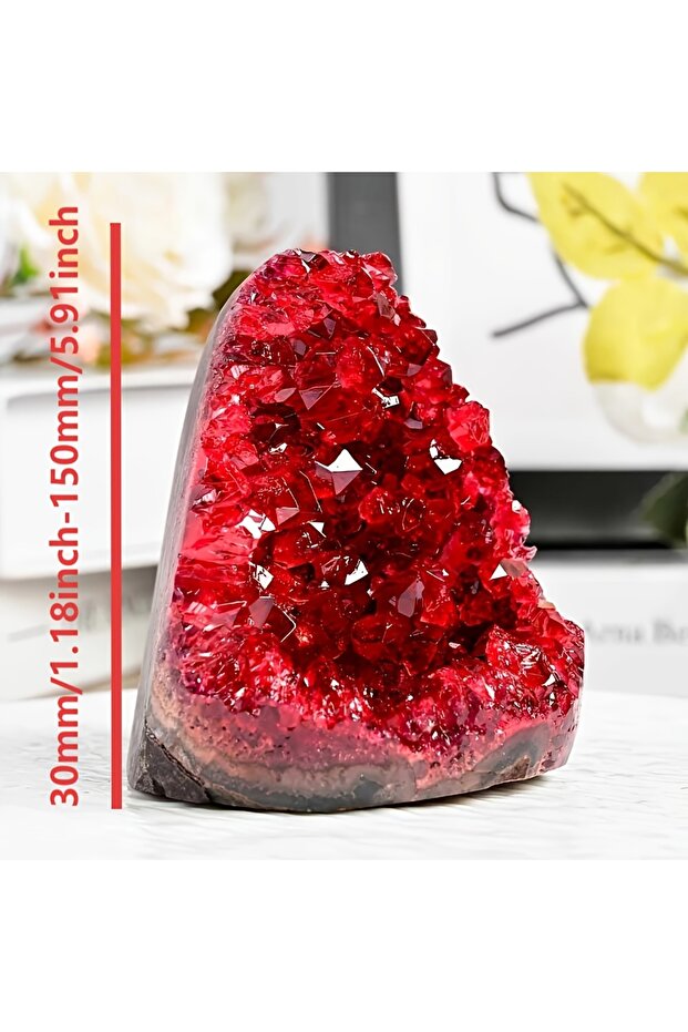 300-400g One beautiful crystal cluster - deep red to sparkling wine color, an elegant bohemian-style