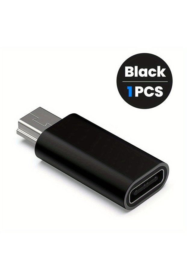 1pc USB C to Mini USB Adapter, Type C Female to Mini USB 2.0 Male Convert Connector Support Charge &