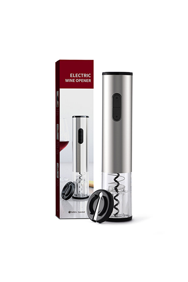 Size 1 Electric Wine Opener Stainless Steel Wine Bottle Opener Wine Corkscrew with LED Light and Tin