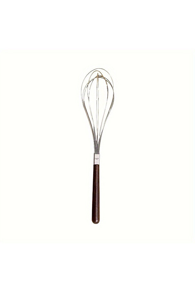1pc 1pc, Stainless Steel Egg Beater, Manual Household Wooden Handle Mixer, Baking Specific Egg Beate
