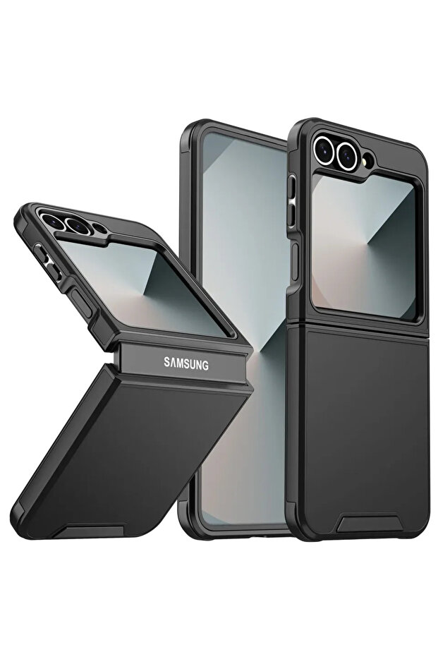 Galaxy Z Flip7 FE Black Luxury Matte Protective Phone Case for Z Flip 7 FE 6 5 4 Flip7 Flip6 Flip