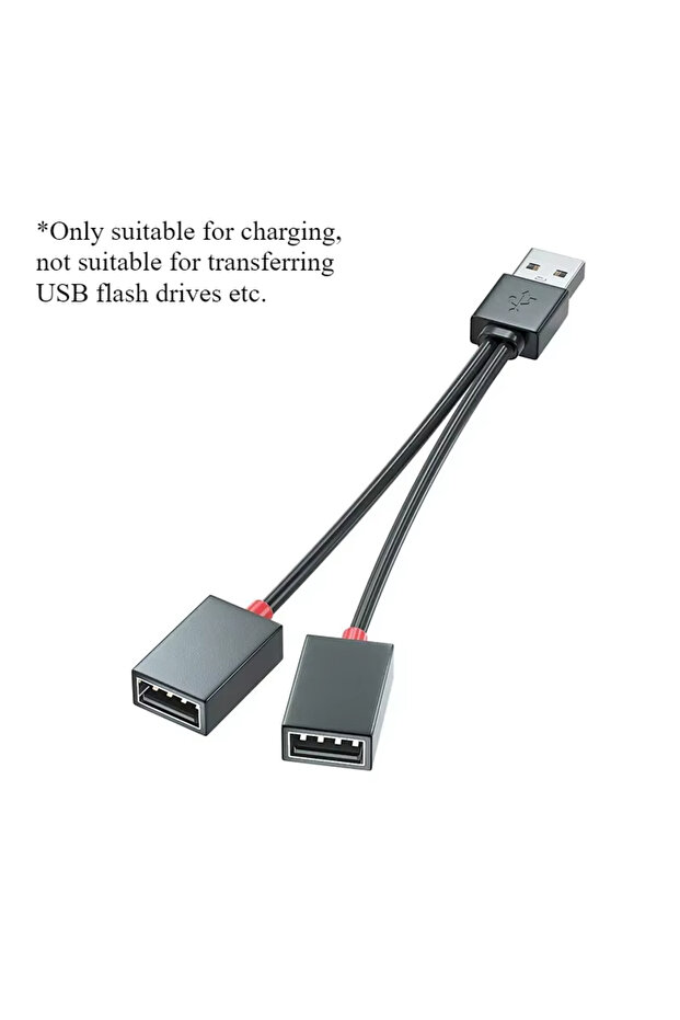 موزع USB للسيارة، كابل مقسم USB متعدد الوظائف، كابل شحن USB، مدخل واحد ومخرجان