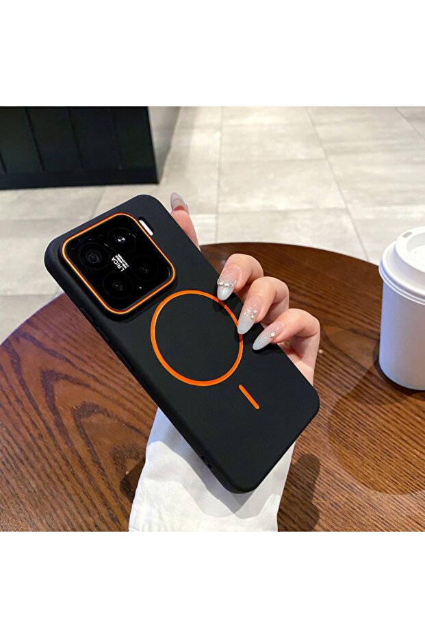 xiaomi 15 Black For Magsafe Magnetic Wireless Charging Luxury Solid Color Matte Shockproof Phone Cas