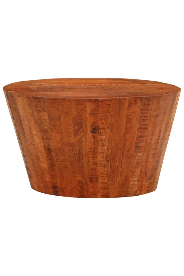 Coffee table, Ø 52x30 cm, solid raw mango wood - 1