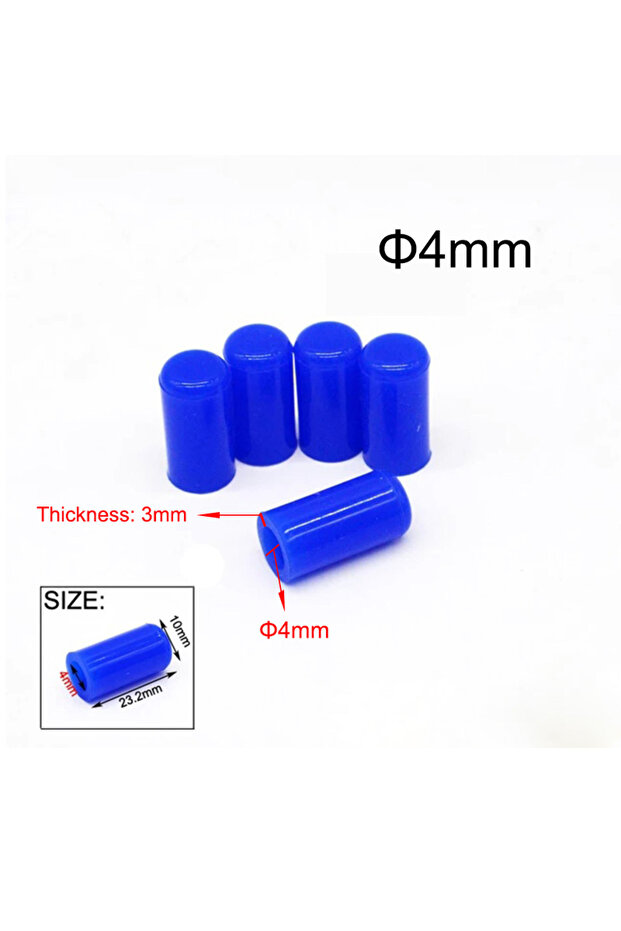 Blue-4MM 5Pcs 5pcs Silicone Blanking Cap Intake Vacuum Hose End Bung Sealing Plugs Auto Car Accessor