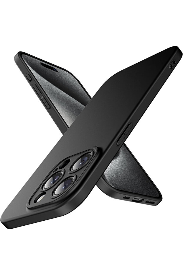 جراب فاخر فائق النحافة من السيليكون الناعم غير اللامع لهاتف iPhone 16 Pro Max باللون الأسود، متوافق مع هواتف iPhone 16 و17 و15 و14 Plus و13 وMi