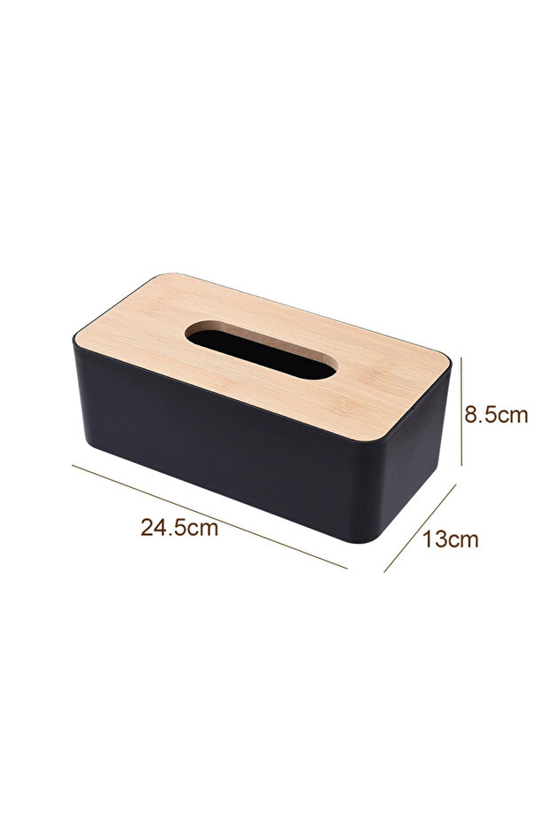 black Kitchen Tissue Box Plastic Detachable Rectangle Minimally Designed Paper Box for Household Din