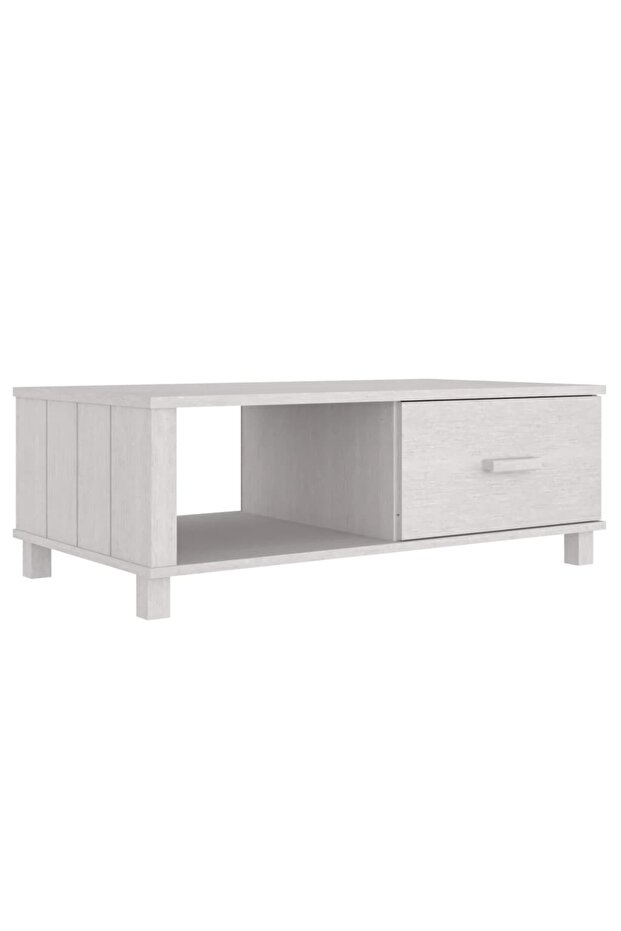 Coffee table, white, 100x55x35 cm, solid pine wood - 2