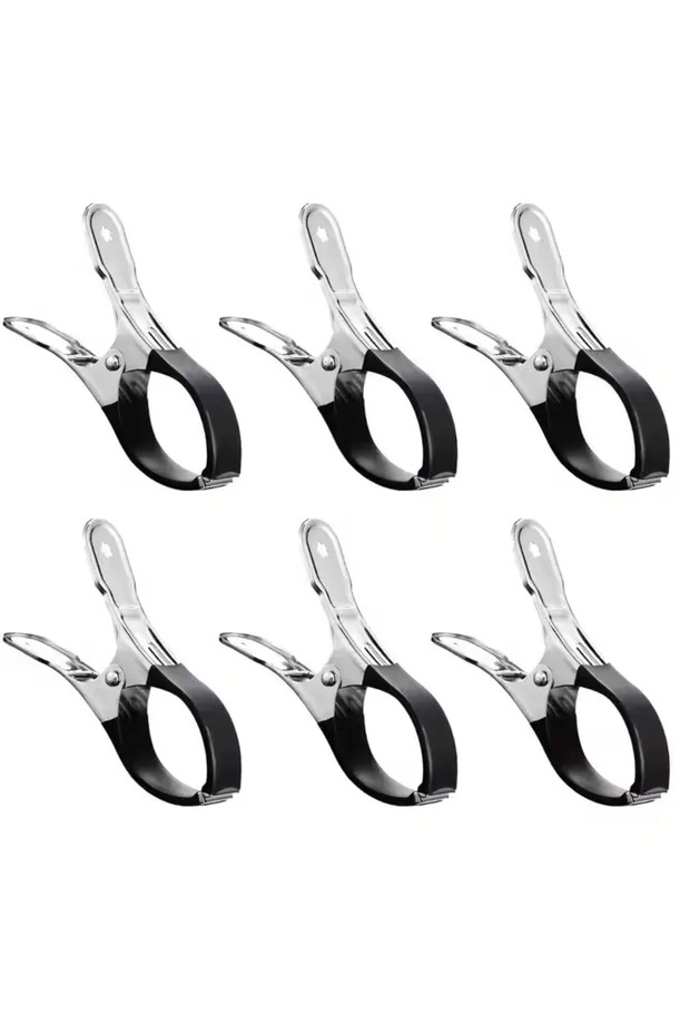 6PCS Black 6/12pcs Durable Stainless Steel Pool Cover Clips with Plastic Handles - Heavy Duty Windpr