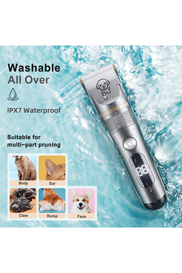 Pet Hair Trimmer Quiet Cat Clippers Grooming Kit with Comb 5 Speed Cat Shavers for Matted Long Hair