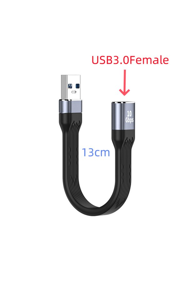 13cm black USB 3.0 Extension Cable 13cm Type A Male to Female FPC Flexible Flat Short Cord Fast Spee