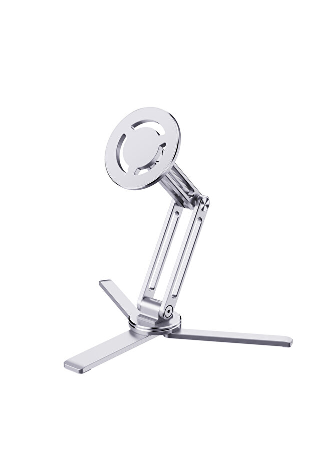 Silver Foldable Portable 360° Rotation Phone Holder Stand Magnetic Cell Phones Tripod Mount For Mags