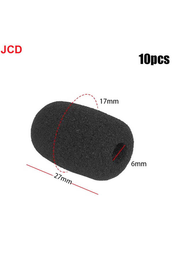 10 قطع من أغطية الميكروفونات الصغيرة الإسفنجية من JCD، مقاس 27×17×6 مم، لحماية الميكروفونات، بديلة لأغطية سماعات الرأس.