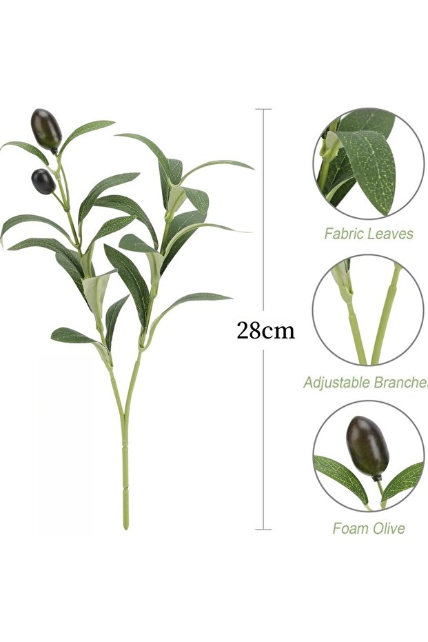 A-28CM 15 Inch Artificial Olive Branch with Fruits Real Touch Greenery for Wedding Table Centerpiece