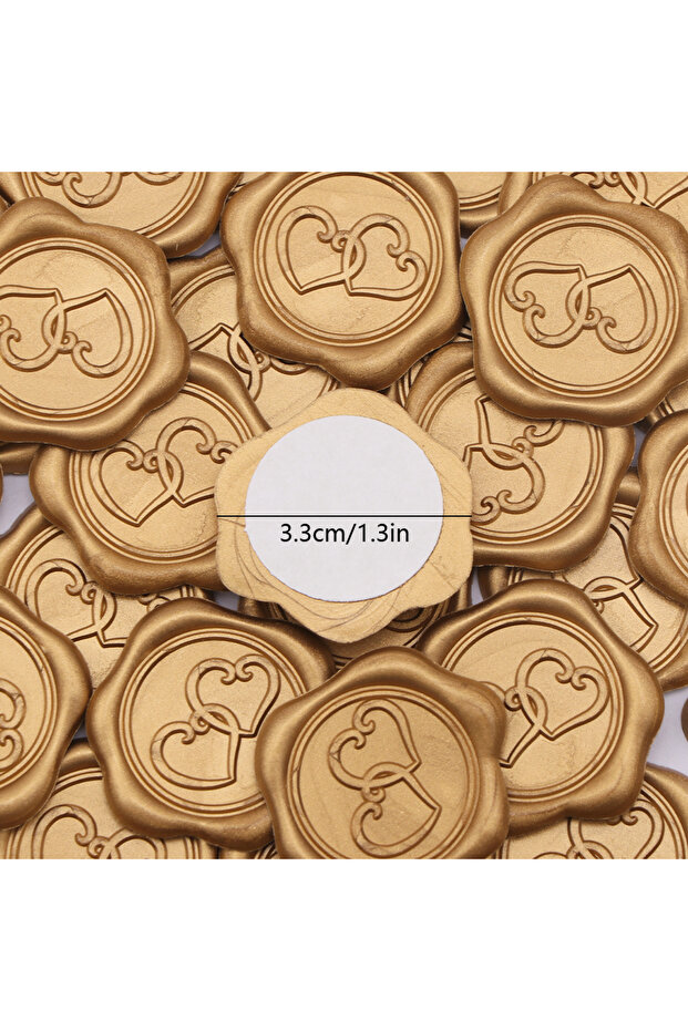 25pcs 25pcs Heart Pattern Wax Seal Stickers Handmade Envelope Seals Self Adhesive Wax Stickers for W