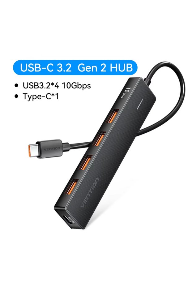 USB-C 3.2 Gen2 10G Vention USB C Hub 10Gbps Type-C 3.2 Gen2 USB Splitter Type C Hub 4 USB Port 3.2 f