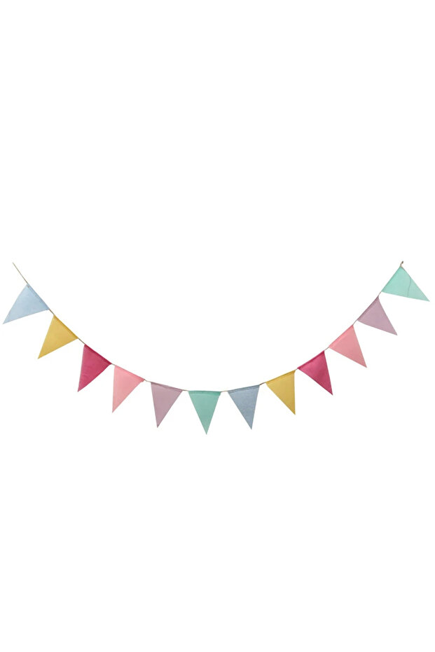 MULTI 4M Colorful Jute Linen Banner Pennant Birthday Bunting Banner Wall Hanging Wedding Hanging Ban