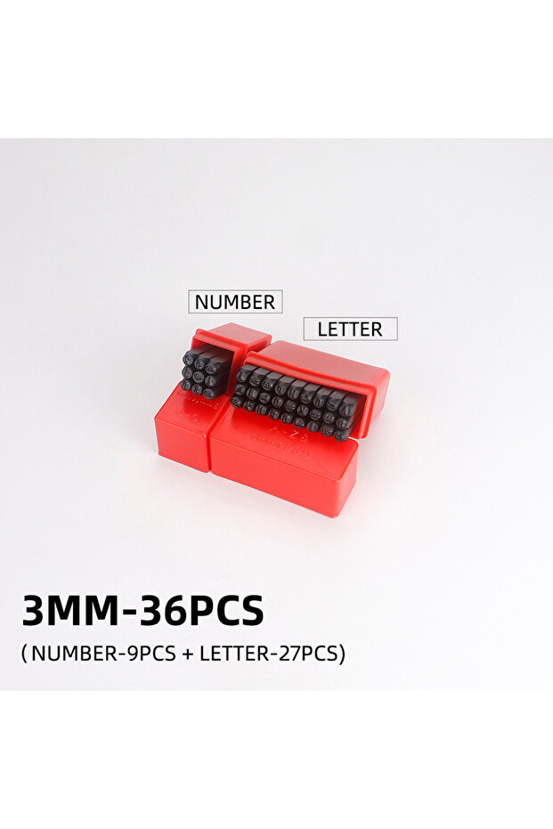 3mm Digital-Letter 36pc Carbon Steel Leather Stamping Kit, Alphabet A-Z, Numbers 0-9, Symbol, DIY Le