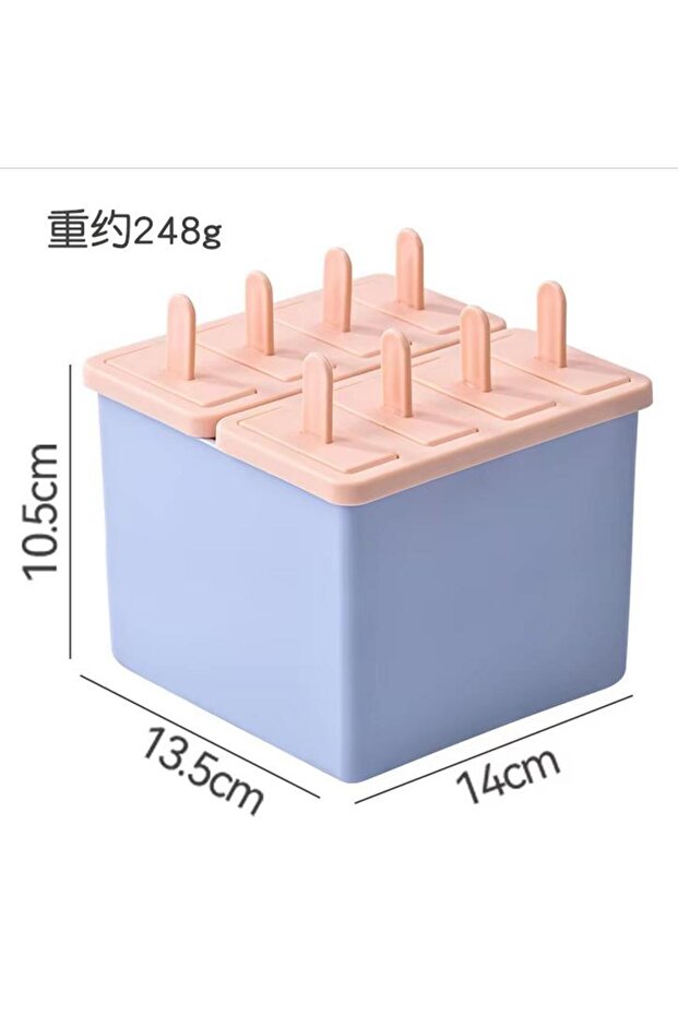 8grid-L Popsicle/Sorbet Mold Food Grade Household Popsicle Making Frozen Ice Box Abrasive Tools with