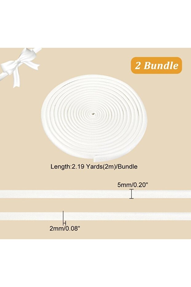 S AECH03-12402 2 Bundle 78.7 Inches Women's Tie Back for Wedding Bridal Gown 0.2 Inch Adjustable La