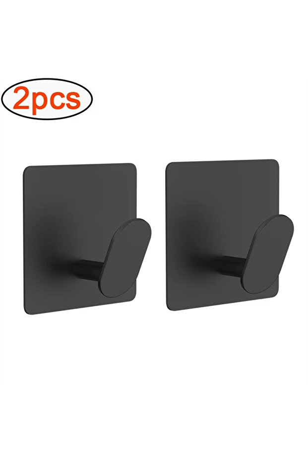 Black-2pcs 4/1pcs Stainless Steel Bathroom Robe Hooks Adhesive Wall Hook Towel holder Bathroom Kitch
