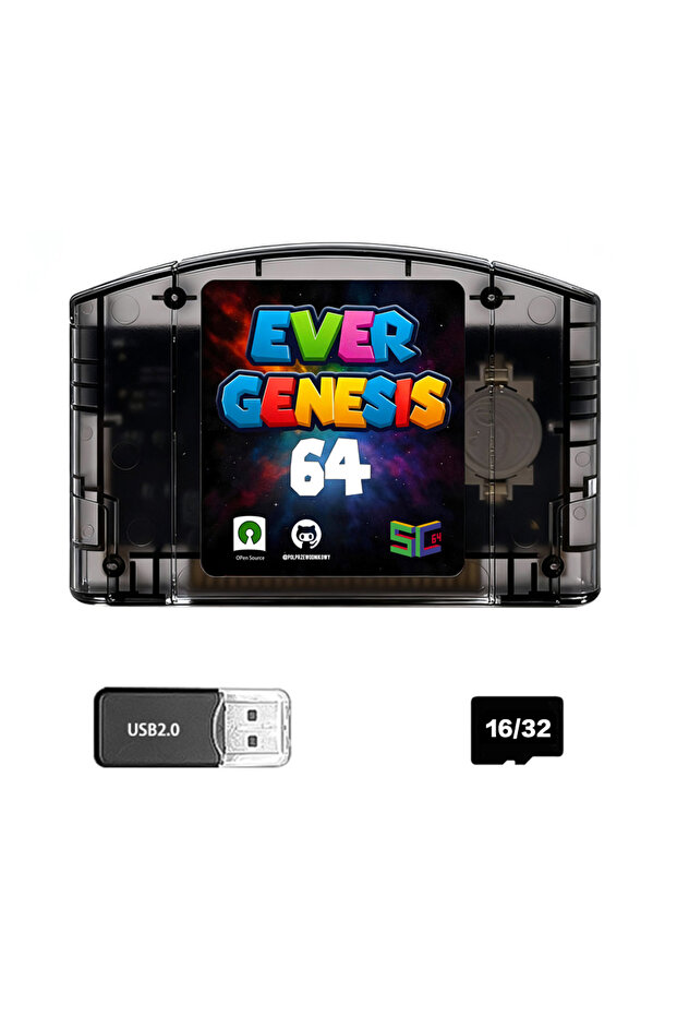 32G 5000 in 1 6TG 144C Black SC64 5000 in 1 N64 Game Cartridge Open Source Flash Card 16GB/32GB Free