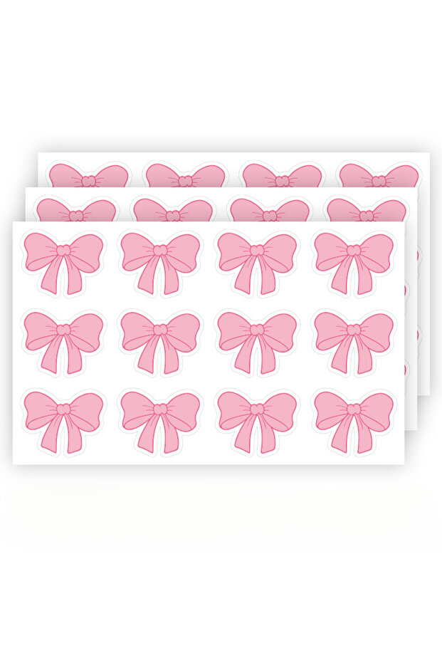60pcs 5Zhang60Pink Bow Sticker,Gift Packaging Sealing Stickers Gift Decoration Stickers Water Cup No